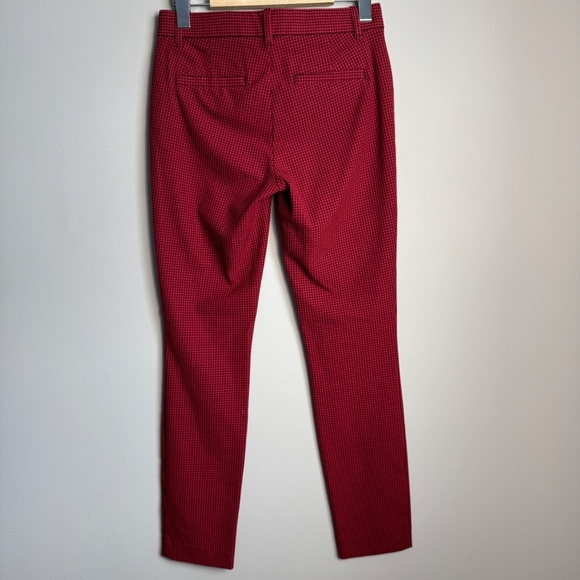 GAP Women's Signature‎ Skinny Ankle Pants Micro Check Red/Black Size 00 Pockets - Picture 5 of 13